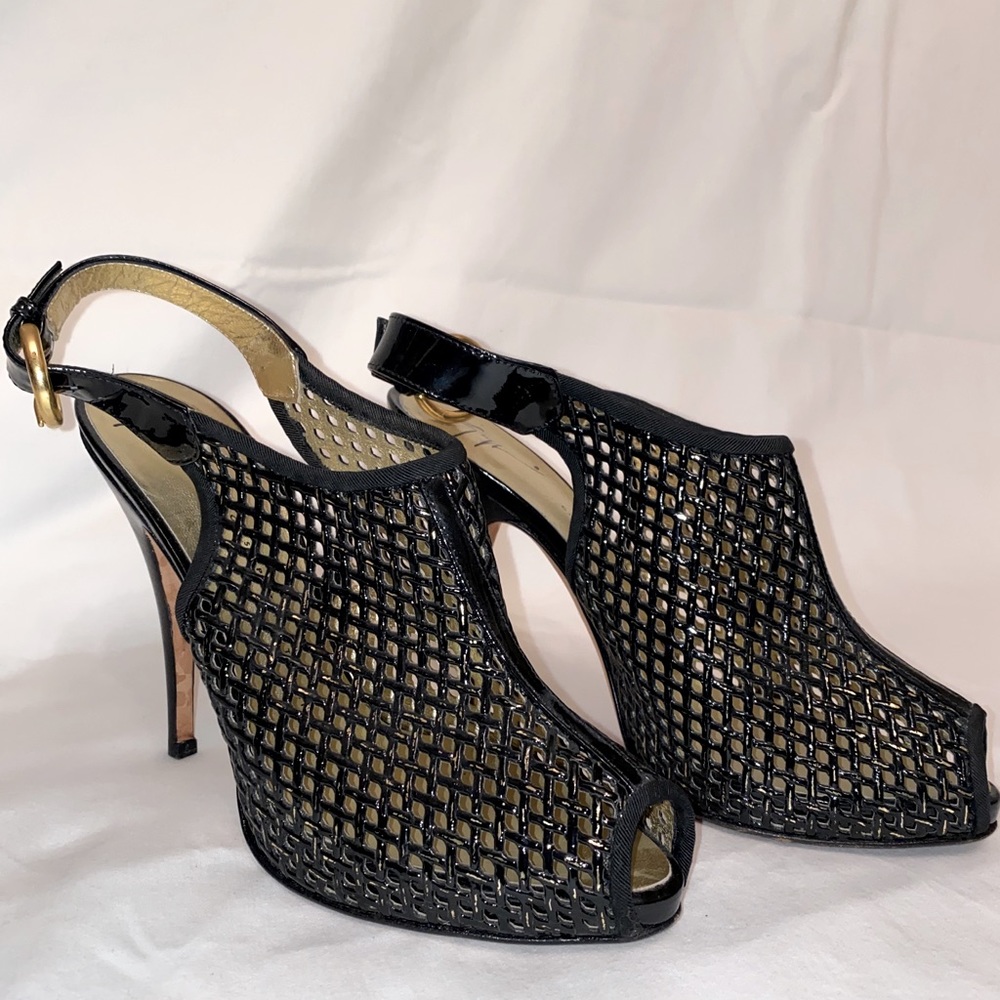 Giuseppe Zanotti Black Woven Heels